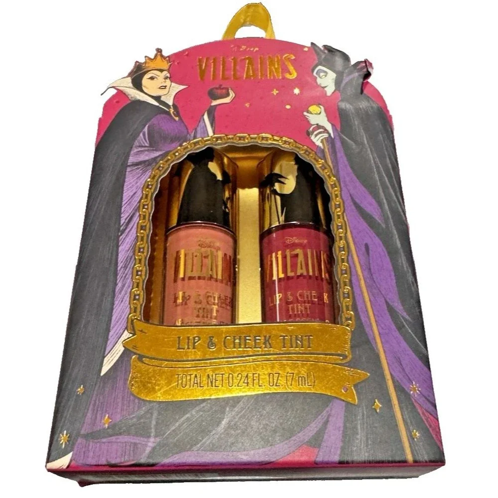 Disney Villains Lip & Cheek Tint 2 Pc Set Evil Queen Maleficent New